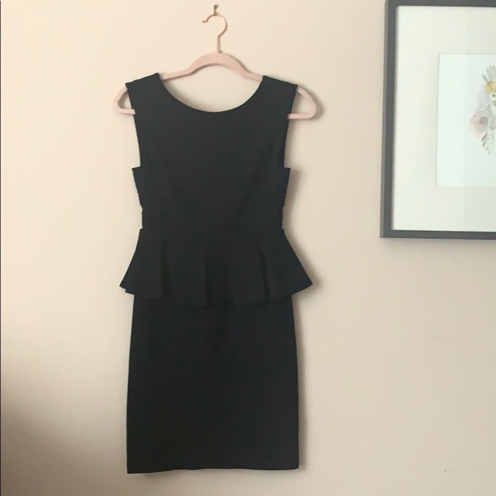 Alice + Olivia black peplum minidress, size 2